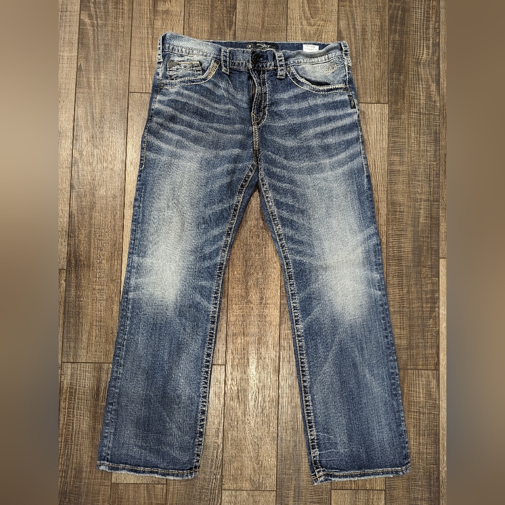 Silver Jeans Zac Stonewash Relaxed Fit Jeans Waist 34" Length 32"